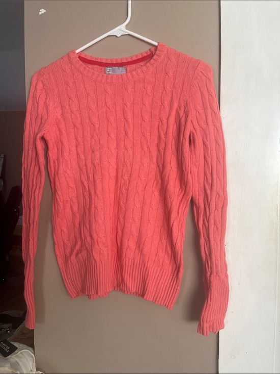 jcpenney Sweaters - jcpenney Coral Cable Knit Crewneck Sweater